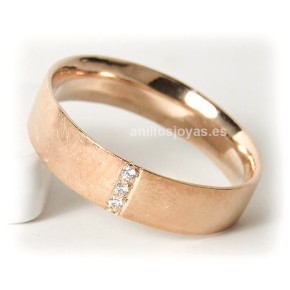 Alianza de boda plana 150-V3 oro rosa